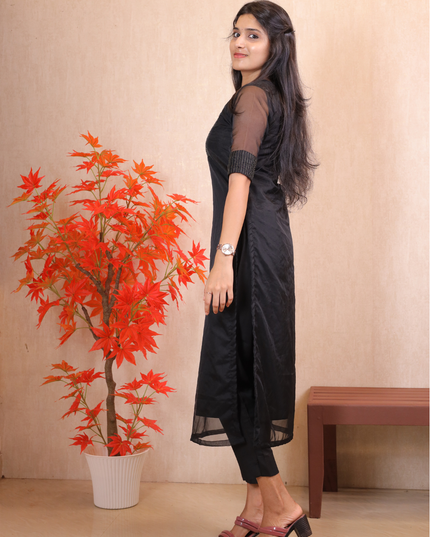 Organza Party Kurti Set-EC023