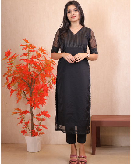 Organza Party Kurti Set-EC023