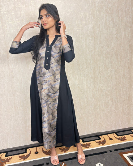 Premium Floral Modal Silk Kurti  EC050