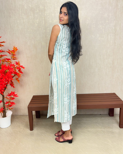 Women’s Cotton Kurti Set with Pencil Pant – EC072