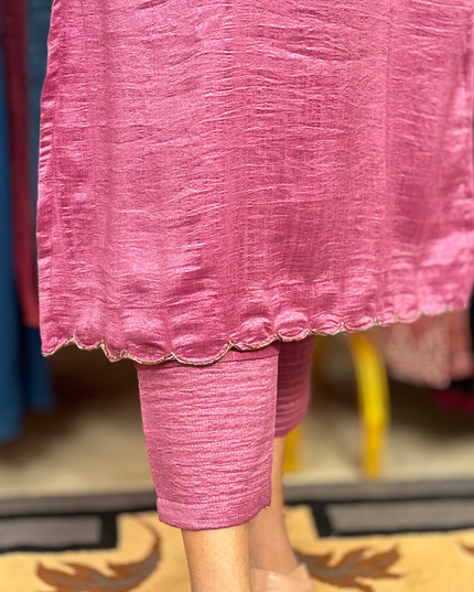 Bloomi Badhri Silk Co-ord Set – Hand Embroidered EC047