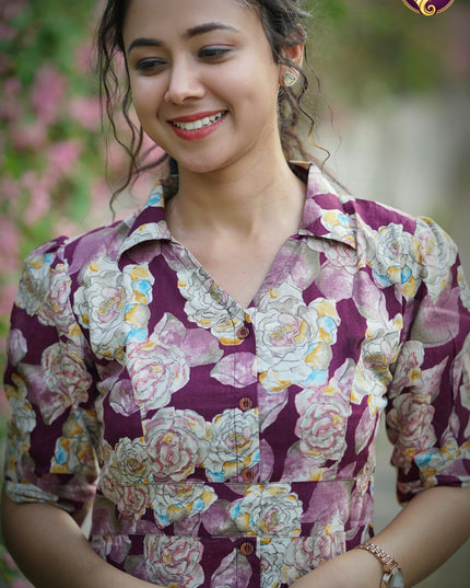 EC131 – Floral Jaipur Cotton Kurti Set – Effortless Everyday Elegance 🌸