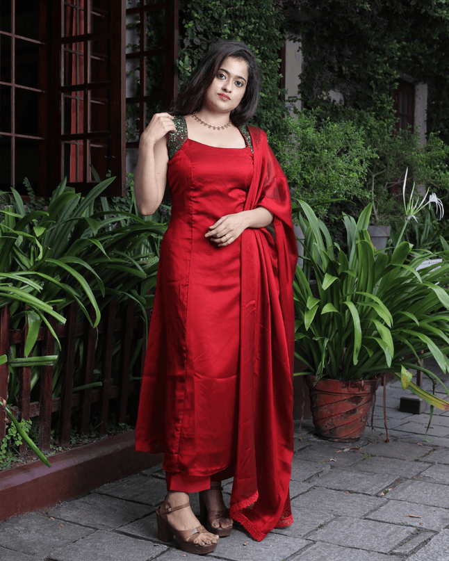 Silky Georgette A- line  Set  – EC089