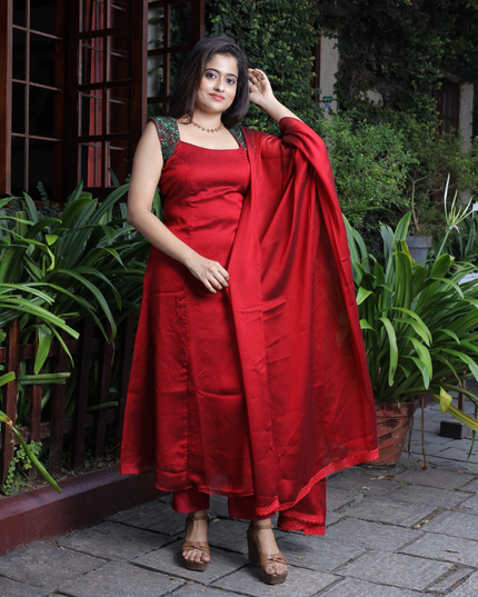 Silky Georgette A- line  Set  – EC089