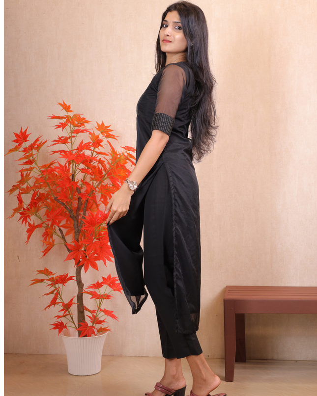 Organza Party Kurti Set-EC023
