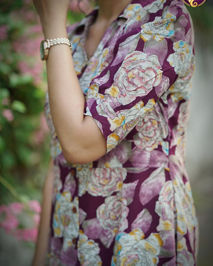 EC131 – Floral Jaipur Cotton Kurti Set – Effortless Everyday Elegance 🌸
