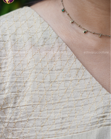 EC140-Golden Grace Aariwork Kurti Set – Timeless Elegance in Every Detail ✨💛