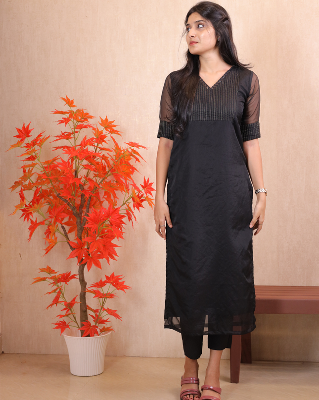 Organza Party Kurti Set-EC023