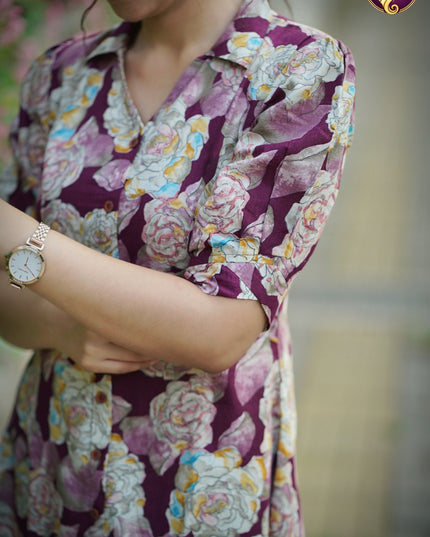 EC131 – Floral Jaipur Cotton Kurti Set – Effortless Everyday Elegance 🌸