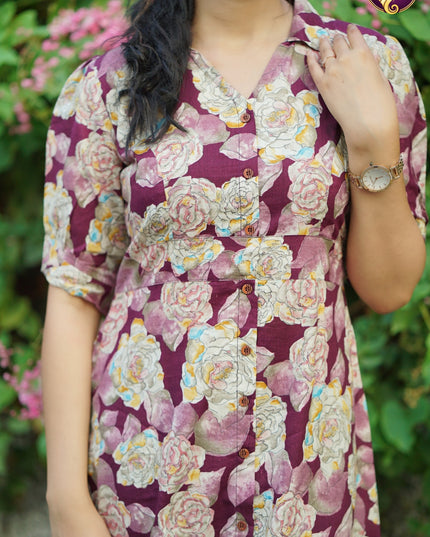 EC131 – Floral Jaipur Cotton Kurti Set – Effortless Everyday Elegance 🌸
