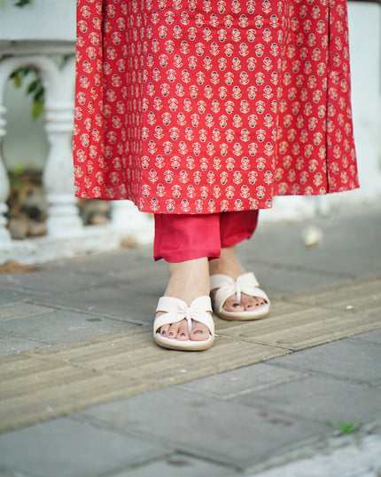 EC130 — Crimson Red Cotton Set – Timeless Everyday Charm ❤️