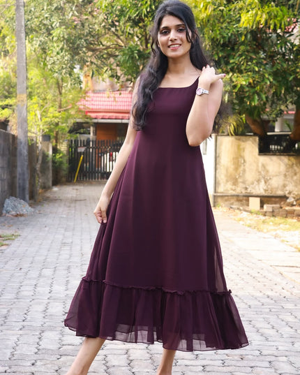 Two-Piece Georgette Jacket Dress with Hand Work – EC01