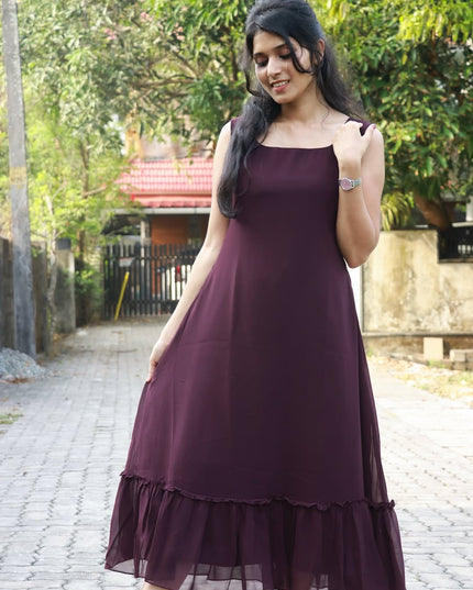 Two-Piece Georgette Jacket Dress with Hand Work – EC01