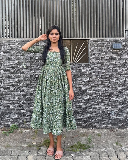 EC018 – Pure Cotton Umbrella Flare Kurti