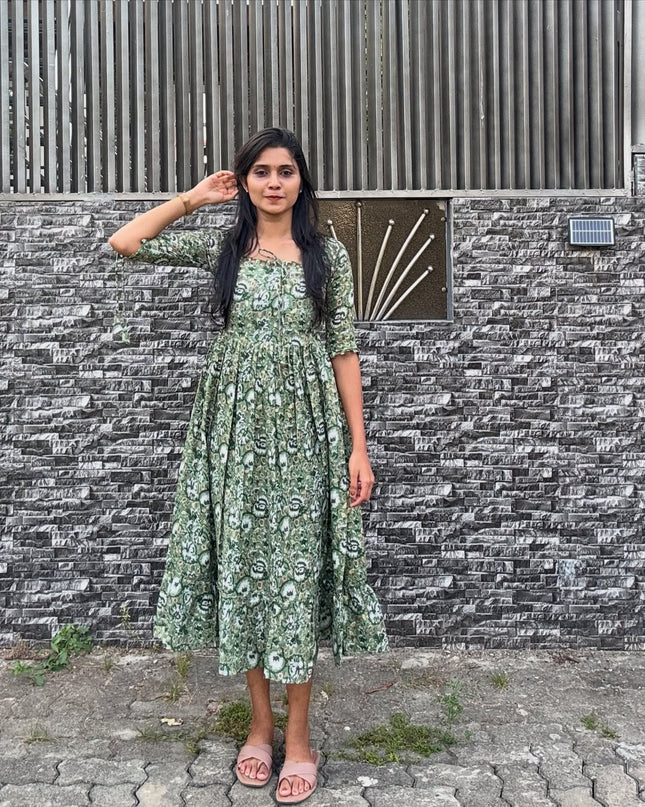 EC018 – Pure Cotton Umbrella Flare Kurti