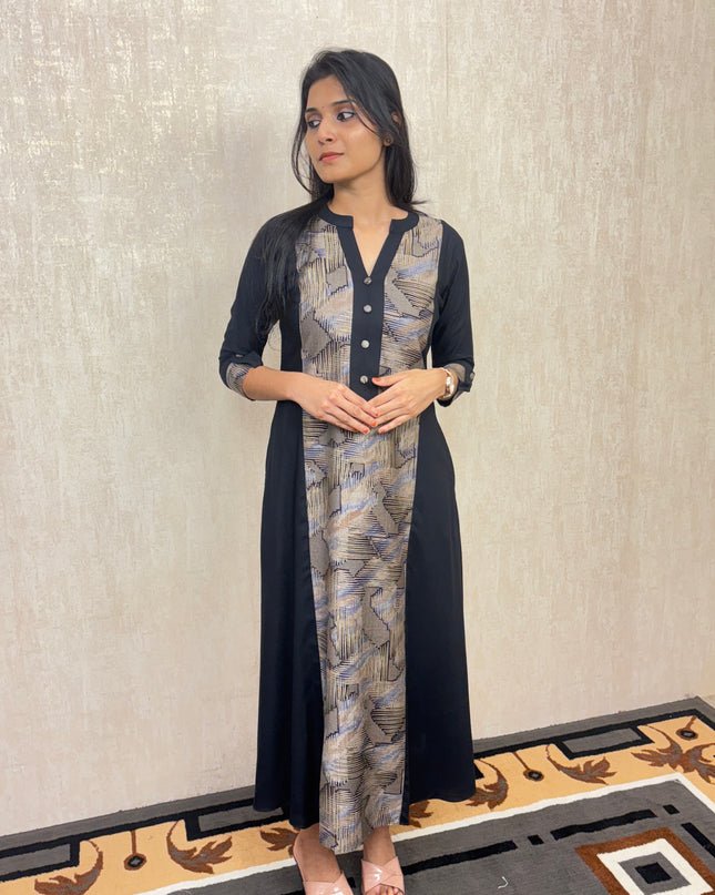 Premium Floral Modal Silk Kurti  EC050