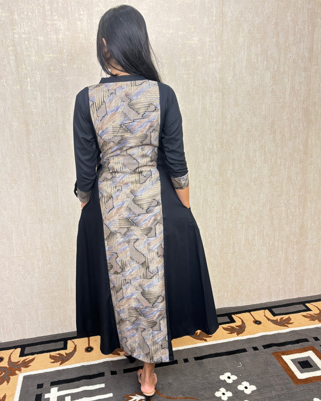 Premium Floral Modal Silk Kurti  EC050