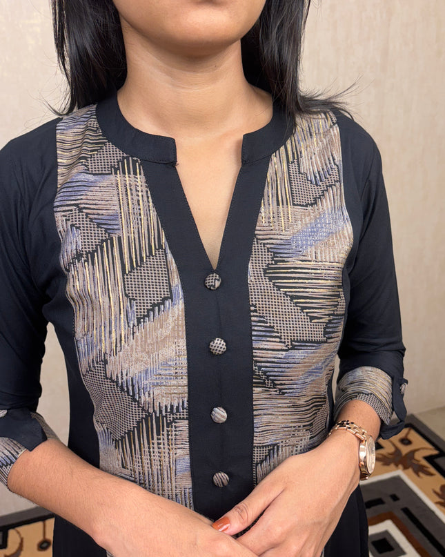 Premium Floral Modal Silk Kurti  EC050