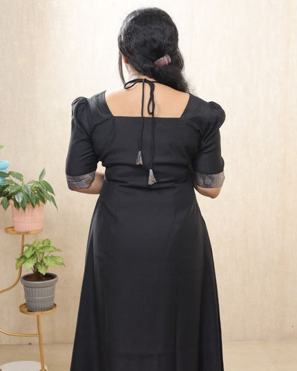 EC098 – Modal Silk & Rayon A-Line Kurti Set with Crepe Pant