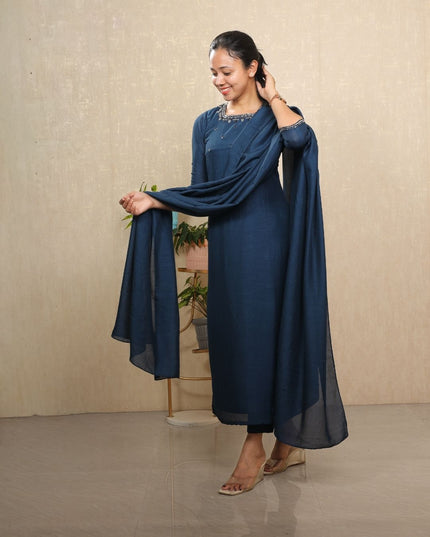 Vichithra Silk Slit Kurti Set - EC109