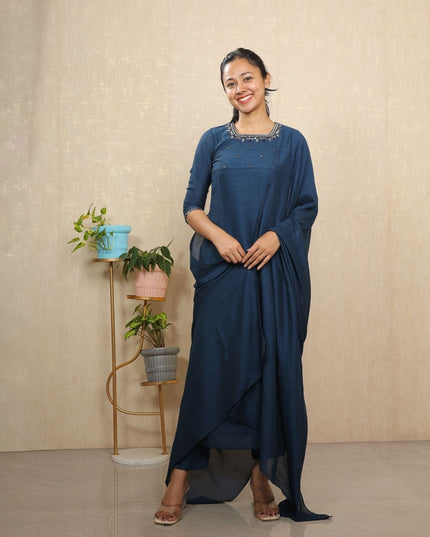 Vichithra Silk Slit Kurti Set - EC109