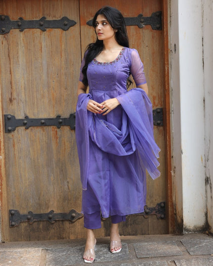 EC117 | Lavender Organza Anarkali