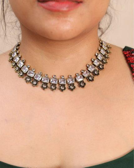 Ethnista Antique Kundan Floral Choker Set – EJ1