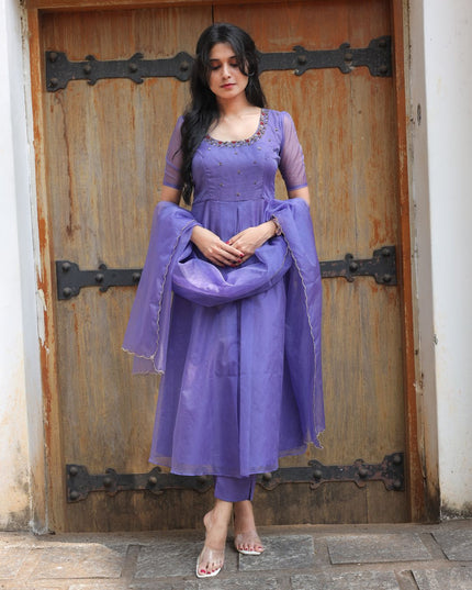 EC117 | Lavender Organza Anarkali