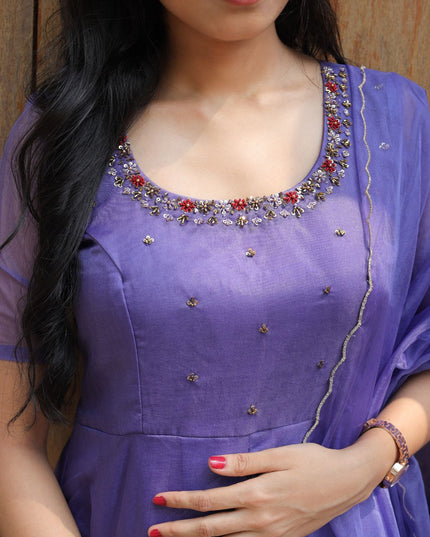 EC117 | Lavender Organza Anarkali