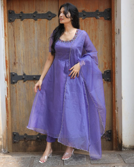 EC117 | Lavender Organza Anarkali