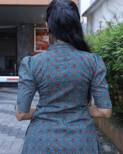 Printed Cotton A-line Kurti for Women – EC104