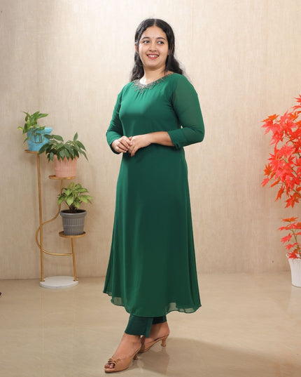 Handwork Bloomy Smooth Georgette 3-Piece Set -EC093