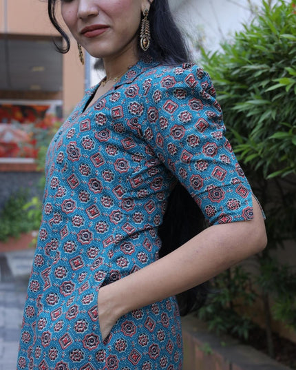 Printed Cotton A-line Kurti for Women – EC104