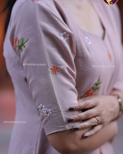 EC128 Peach Mul Chanderi Set – Soft Elegance ❤️