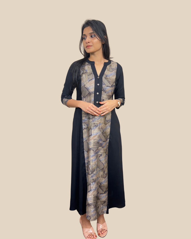 Premium Floral Modal Silk Kurti  EC050