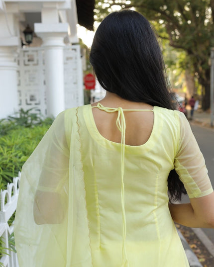 EC118 | Lemon Yellow Anarkali