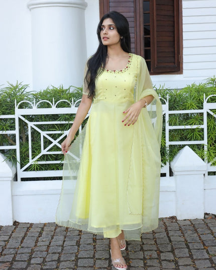 EC118 | Lemon Yellow Anarkali