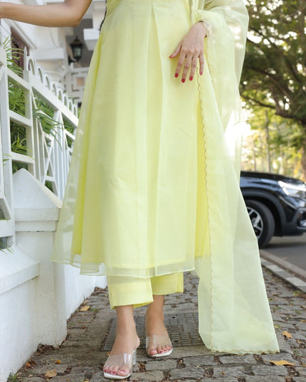 EC118 | Lemon Yellow Anarkali