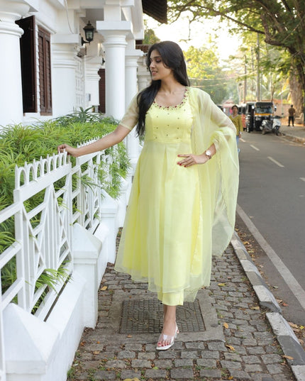 EC118 | Lemon Yellow Anarkali